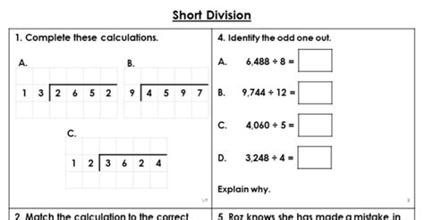 Long Division Worksheets for Year 6 Online .